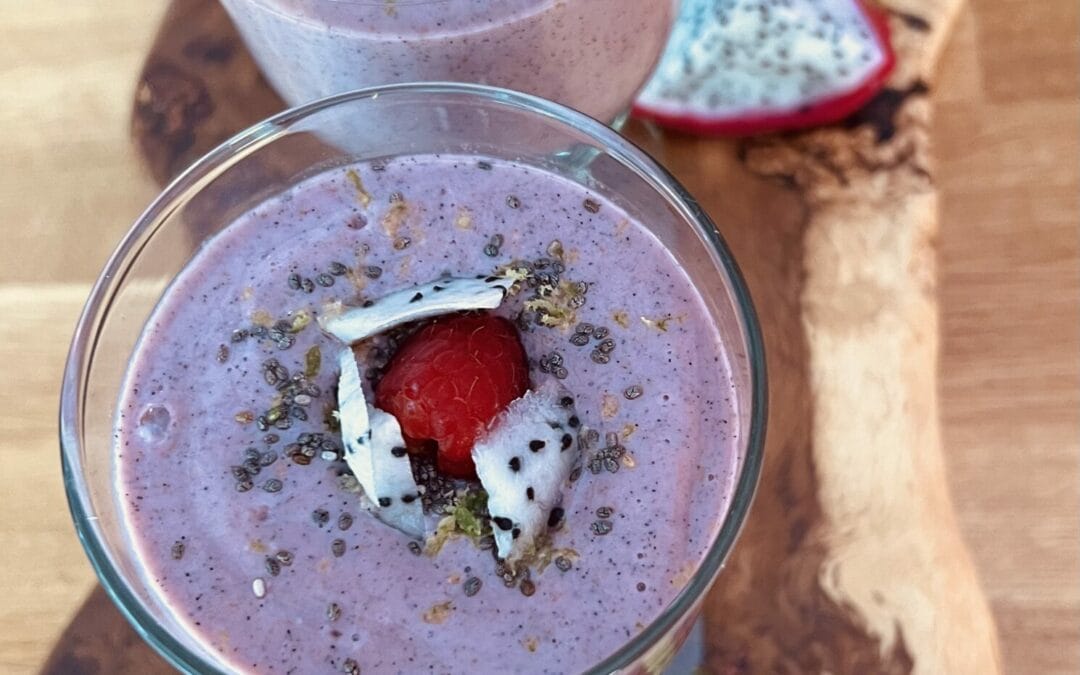 Dragonfruit Chia Parfait with silken Tofu