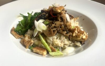 Longevity in a Bowl: Shiitake Mushrooms Risotto with Tempeh and Spinach