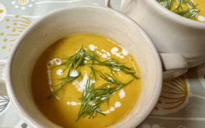Anti-Inflammatory Carrot and Butternut Squash Soup with Turmeric, Ginger and Dill