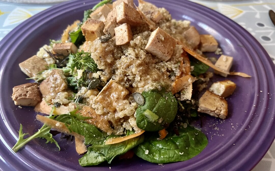 Zen Quinoa Bowl with Tahini Olive Bliss Dressing