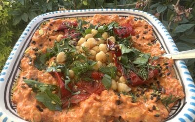 Roasted Red Pepper Homemade Hummus